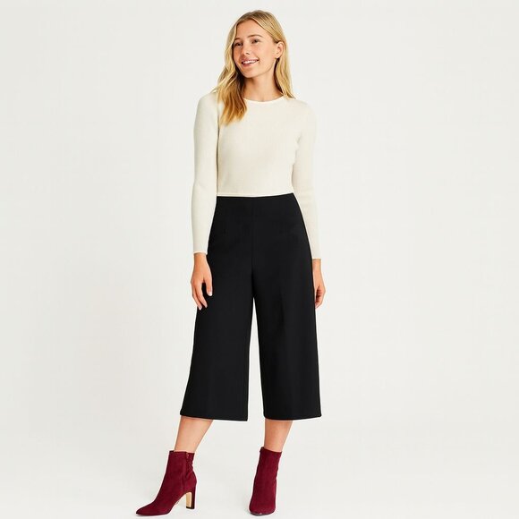 ZARA Womens Small 27 Waist  Black Culottes Pants - Picture 1 of 13